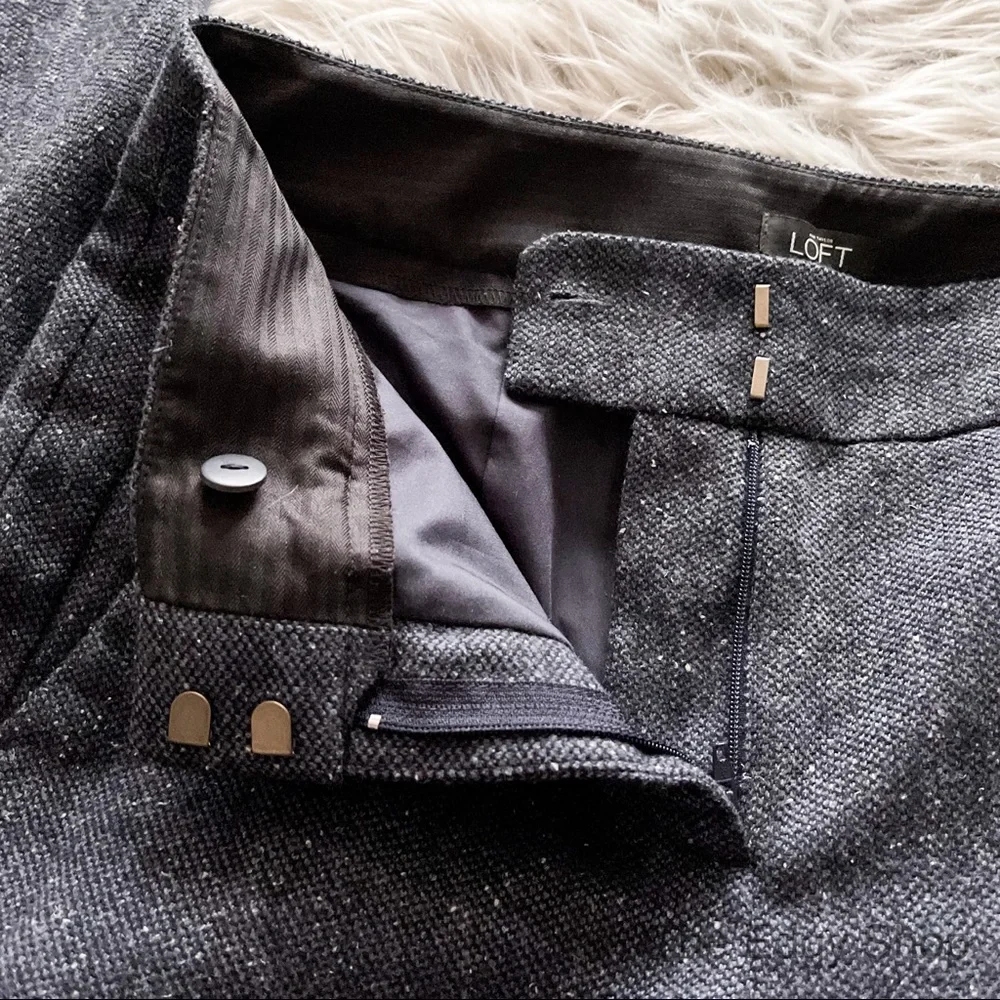 LOFT | Marisa Tweed Mid Rise Skinny Ankle Dress Pants - Picture 5 of 8